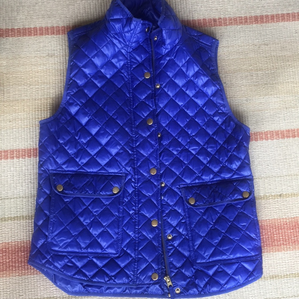 J. Crew Shiny Blue Vest